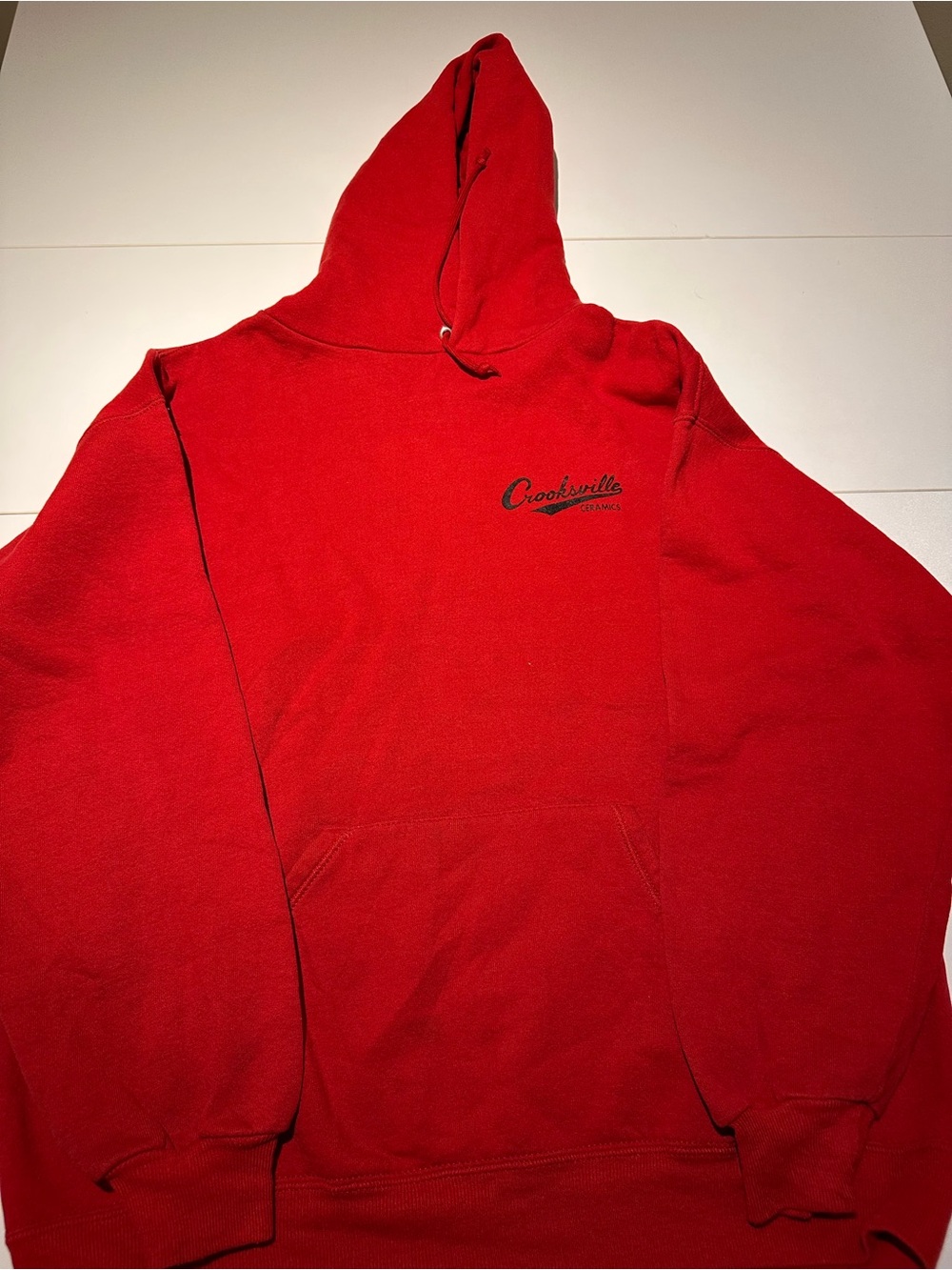 Jerzees Red Hooded Sweatshirt with Small Chest Script